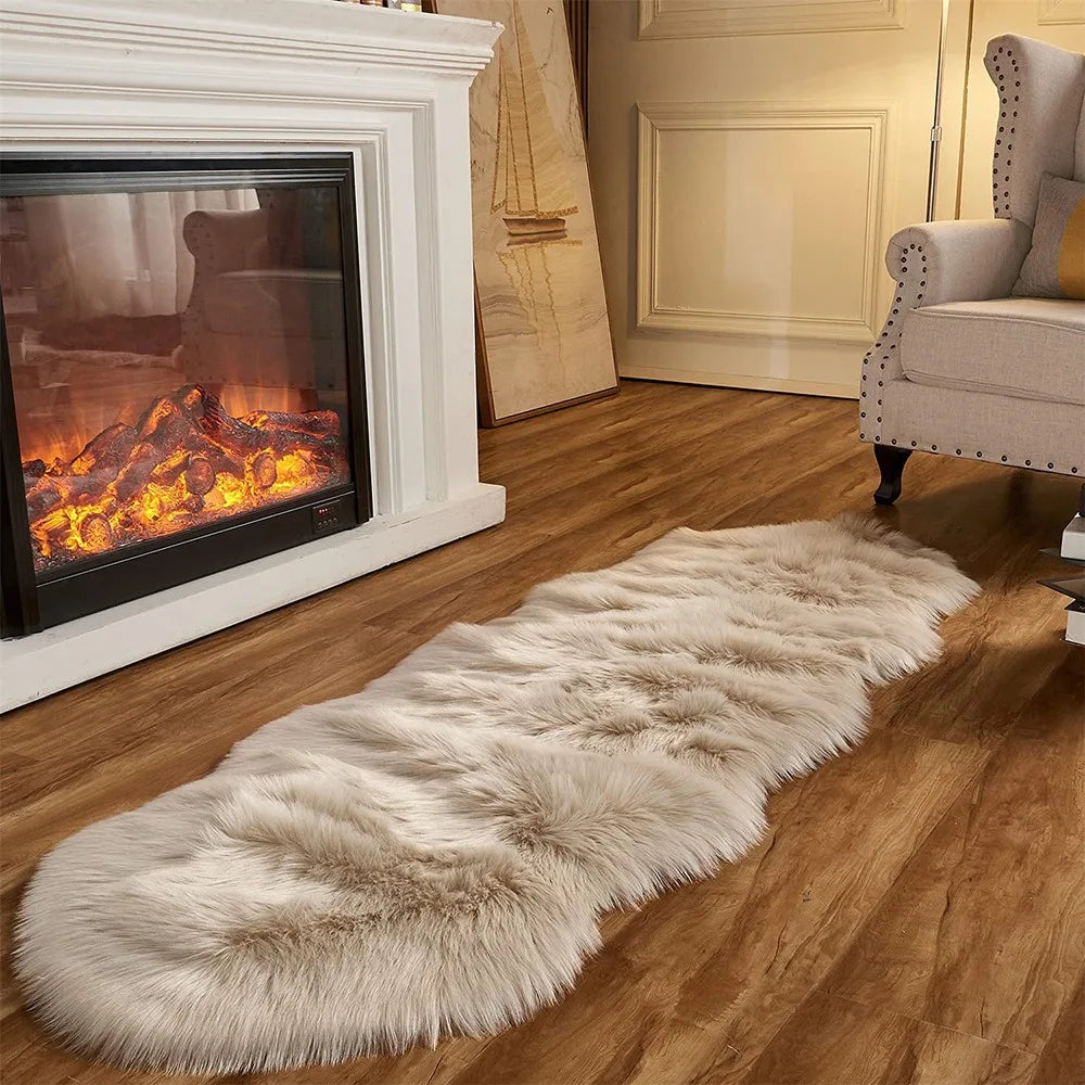 Imitation Sheepskin Carpet Fluffy Plush Rugs Kids Luxury Fur Bedroom Bedside Carpet Living Room Sofa Area Rug Faux Wool Carpet