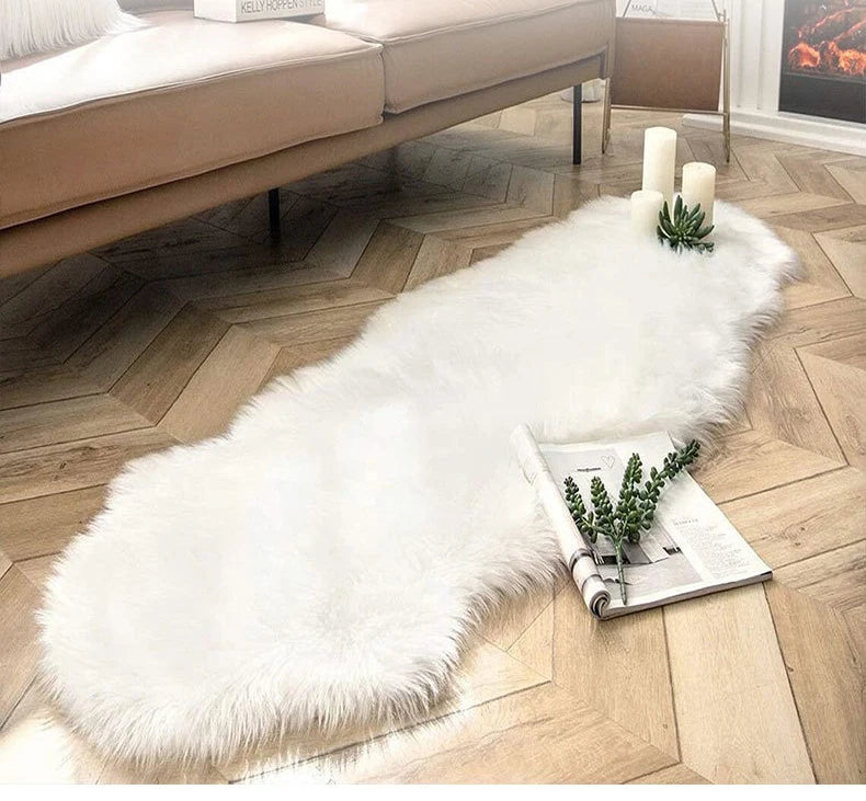 Imitation Sheepskin Carpet Fluffy Plush Rugs Kids Luxury Fur Bedroom Bedside Carpet Living Room Sofa Area Rug Faux Wool Carpet